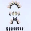 24 Unidades de Unhas Flash Francesas Curtas com 1 Gelatinosa e 1 Lima de Unhas