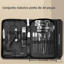 Conjunto de Manicure Portátil Aço Inoxidável 30 Peças